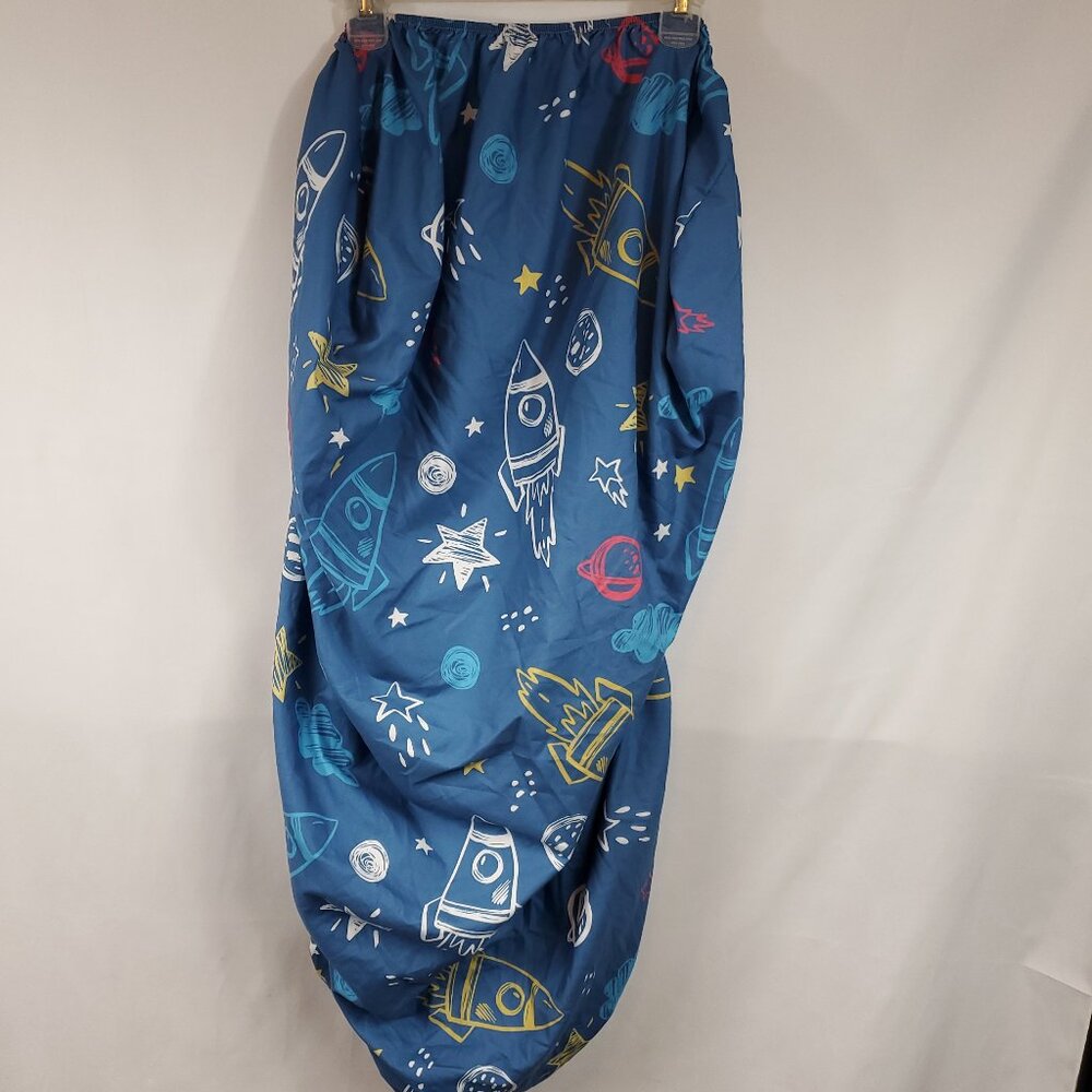Gllquen Baby Blue Rockets Space Print Baby Bed Fitted Sheet Crib Sheet Fitted